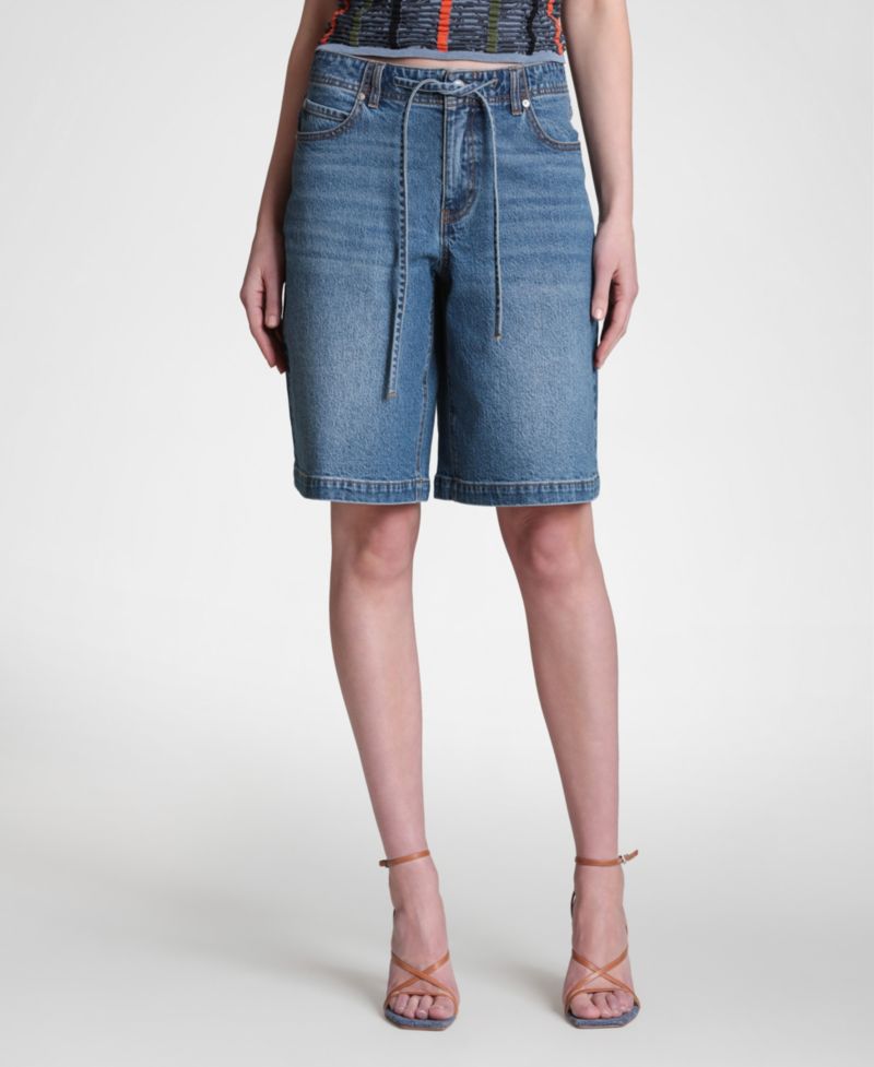 Women's Drawstring Mid-Rise Shorts