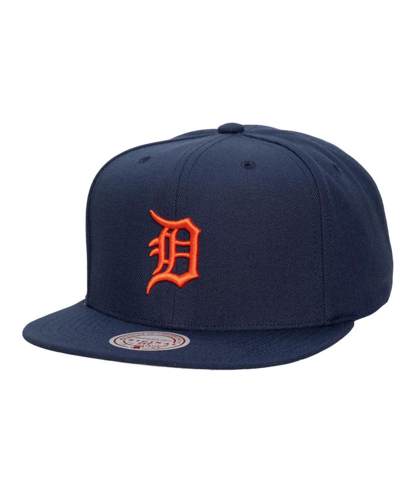 Men's and Women's Navy Detroit Tigers Side Logo Snapback Hat