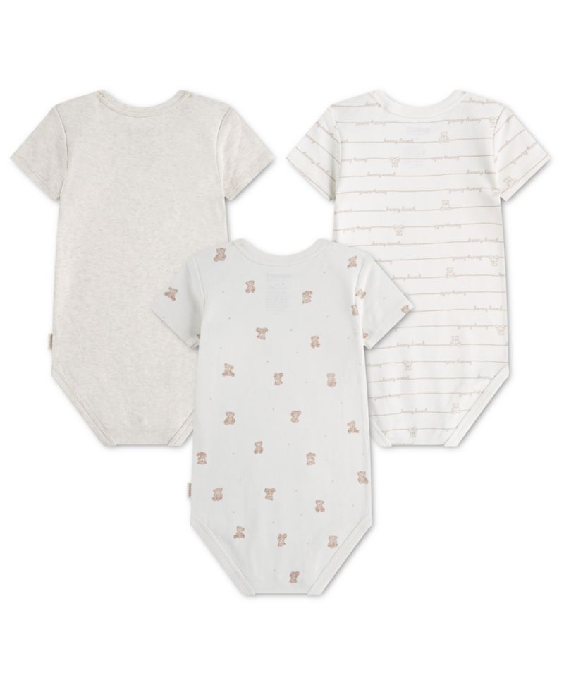 Baby Boys' and Baby Girls' Babywear Short-Sleeve Bodysuits, 3-Pack