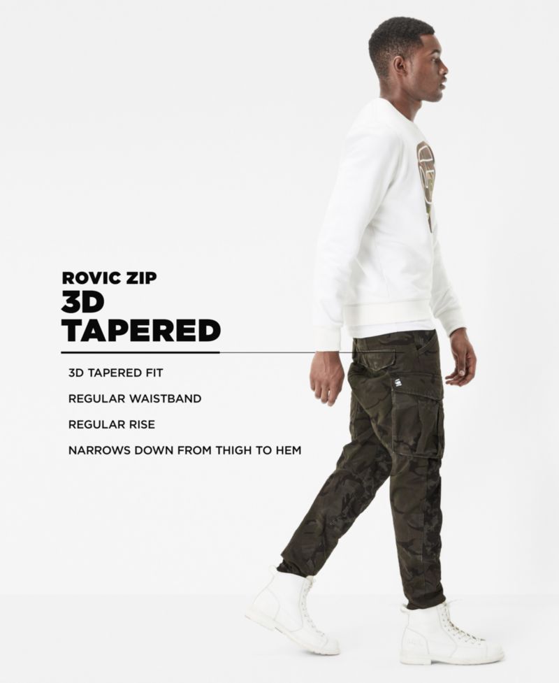 Мужские прямые зауженные брюки-карго Rovic Zip 3D