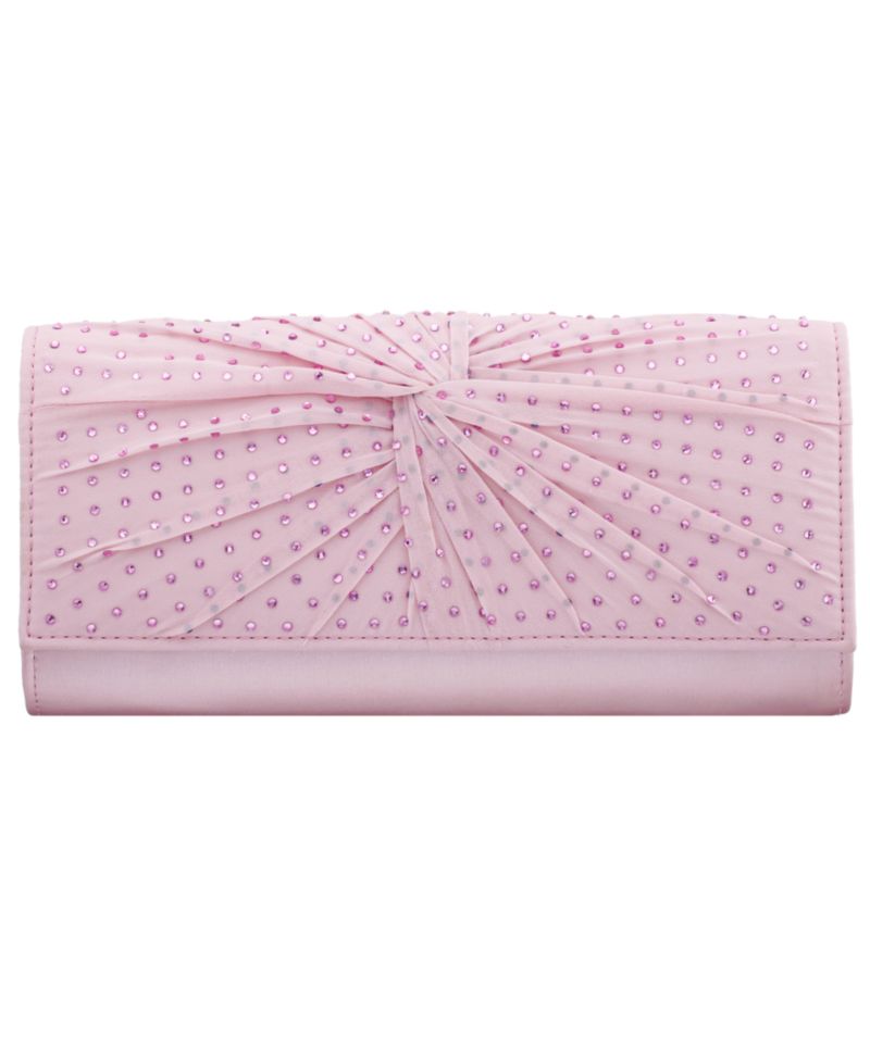 Unique Chiffon Twist Crystal Small Clutch Handbag