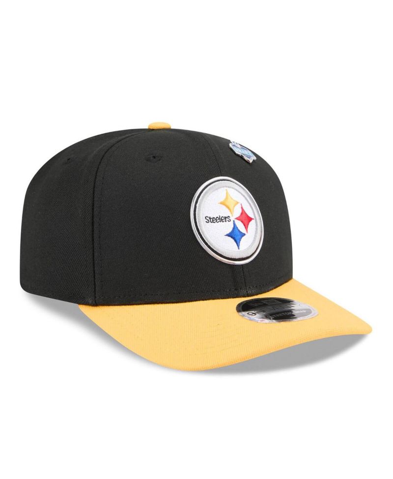 Men's Black/Gold Pittsburgh Steelers 2026 NFL Draft 9SEVENTY Adjustable Hat