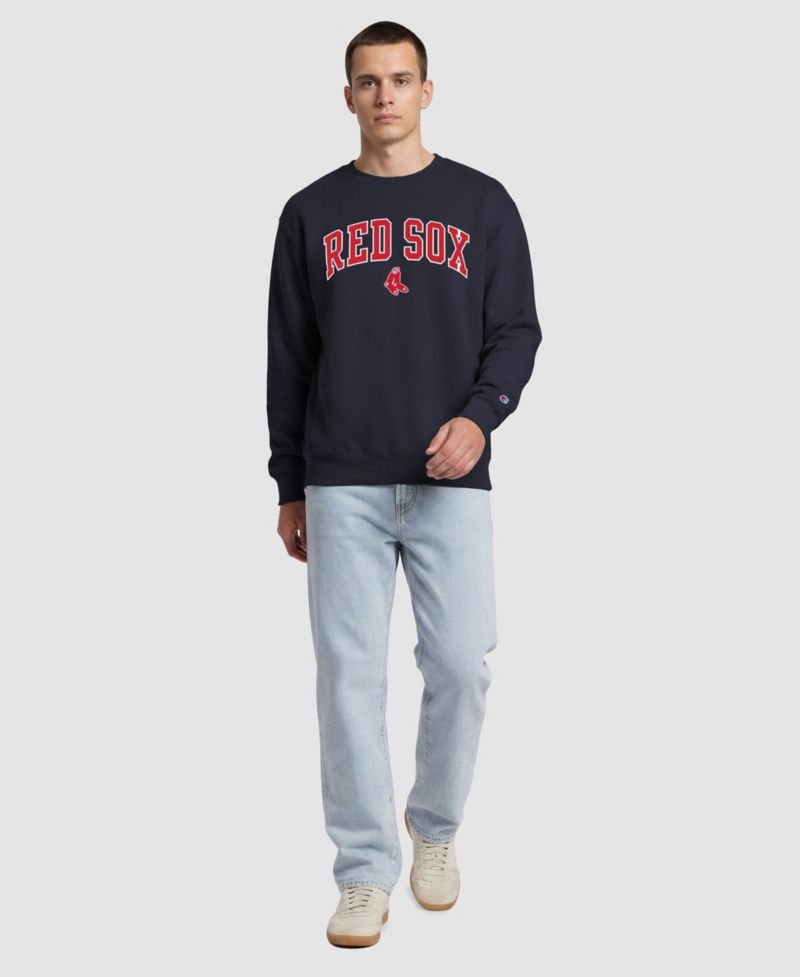 Men's Navy Boston Red Sox Fleece Crew Sweatshirt
