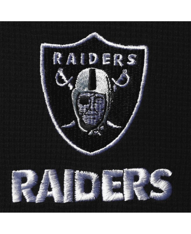 Men's Black Las Vegas Raiders Logo Maverick Thermal Henley Long Sleeve T-shirt
