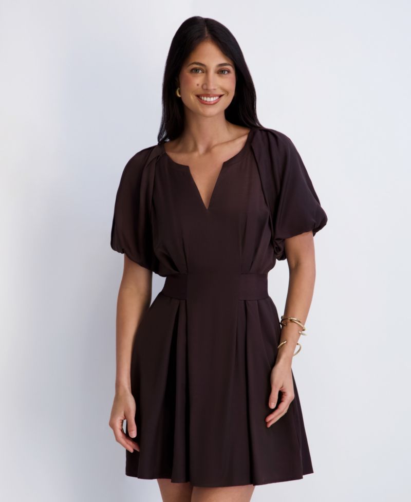 Women's Short-Sleeve V-Neck Dress