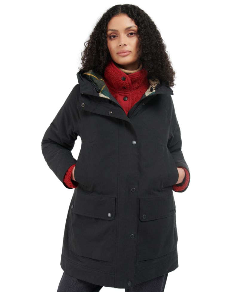 Women's Beadnell Hooded Tartan-Lined Coat