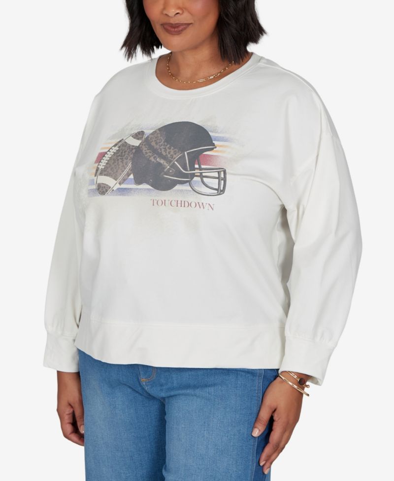 Plus Size Football Graphic Terry Sweatshirt