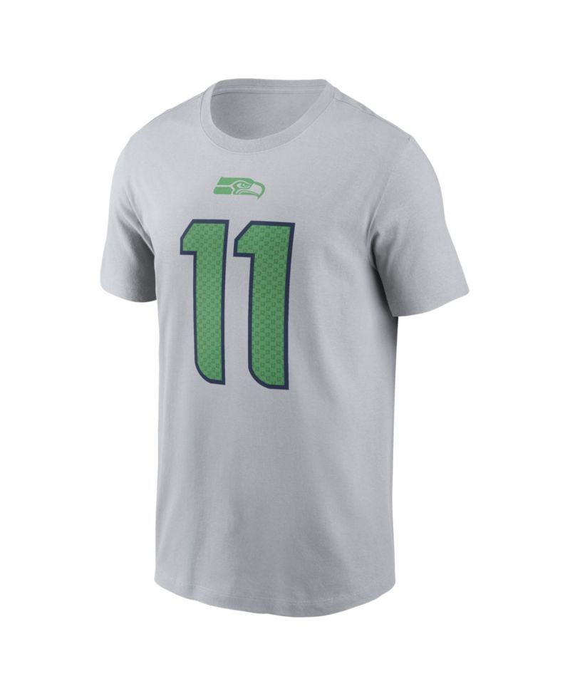 Men's Jaxon Smith-Njigba Wolf Gray Seattle Seahawks Rivalries Collection Player Name Number T-Shirt