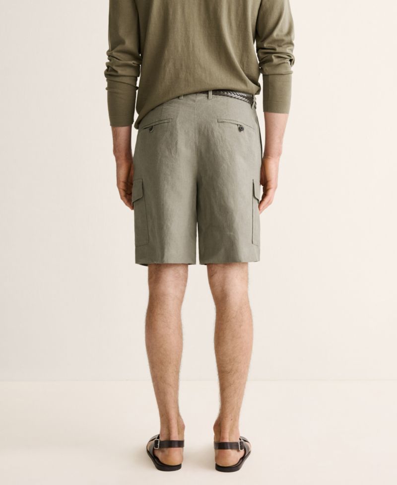 Men's Cargo Linen 9.06" Bermuda Shorts