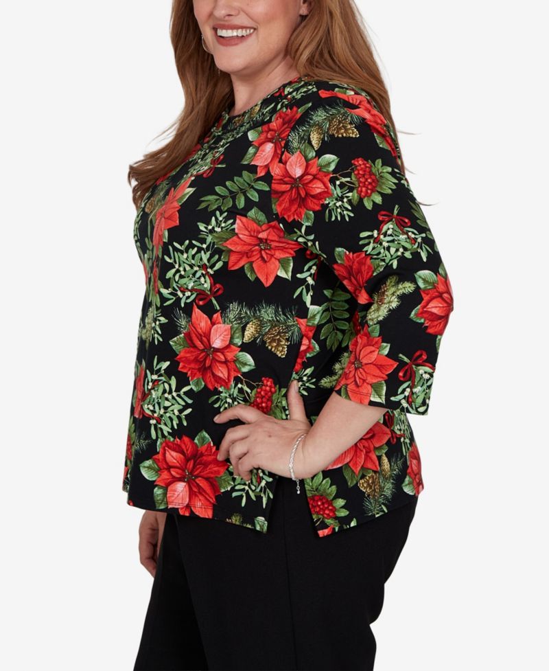 Plus Size Cardinals On Branches 3/4-Sleeve T-Shirt