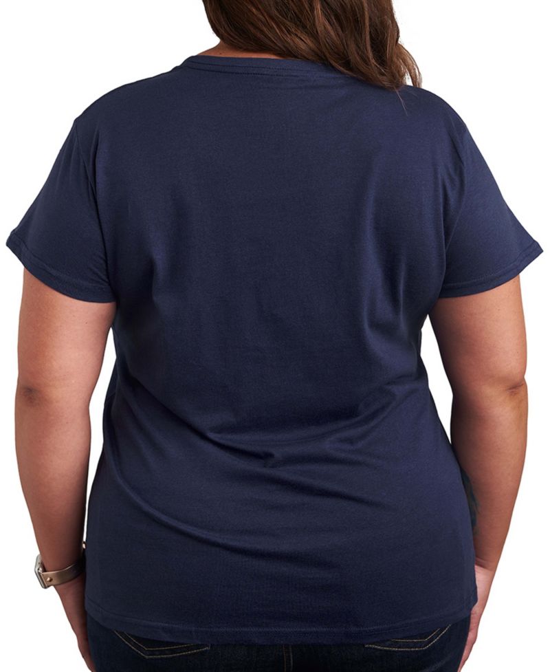 Plus Size Instant Message Patriotic Dandelion Birds Graphic Crewneck T-Shirt