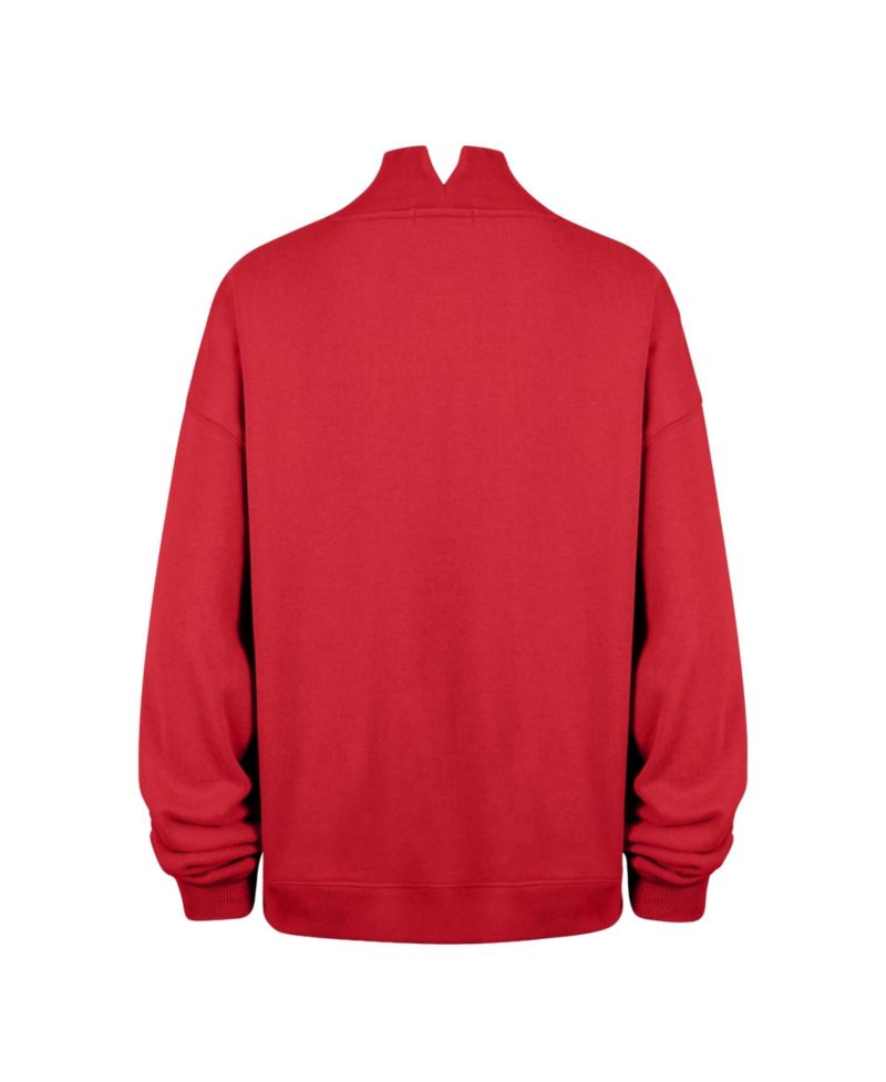 Women's '47 Red Wisconsin Badgers Mock Neck Sweatshirt