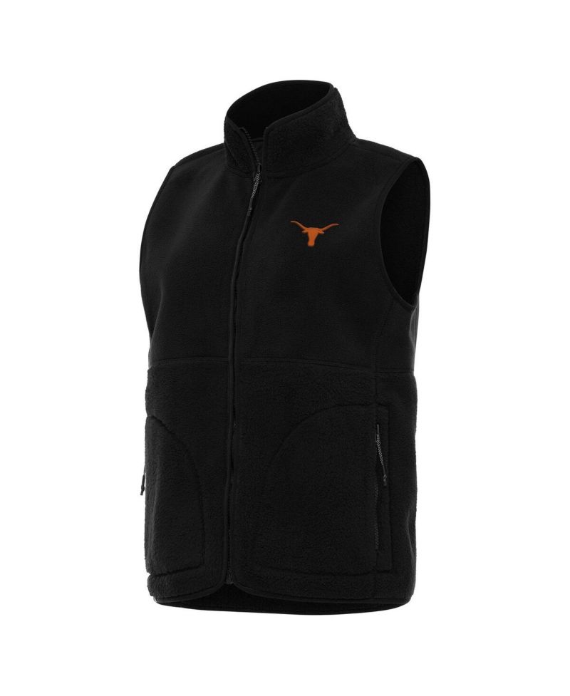 Women's Black Texas Longhorns Nostalgic Full-Zip Vest