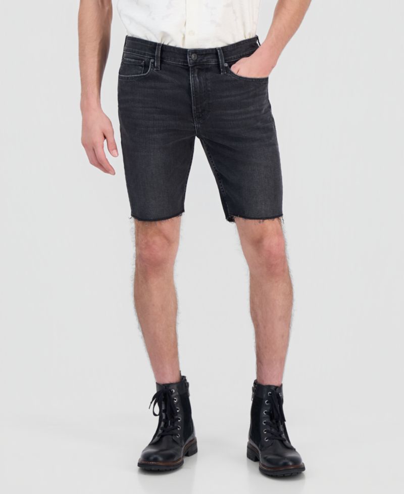 Men's Logan Slim Fit Denim Raw Edge 9" Shorts
