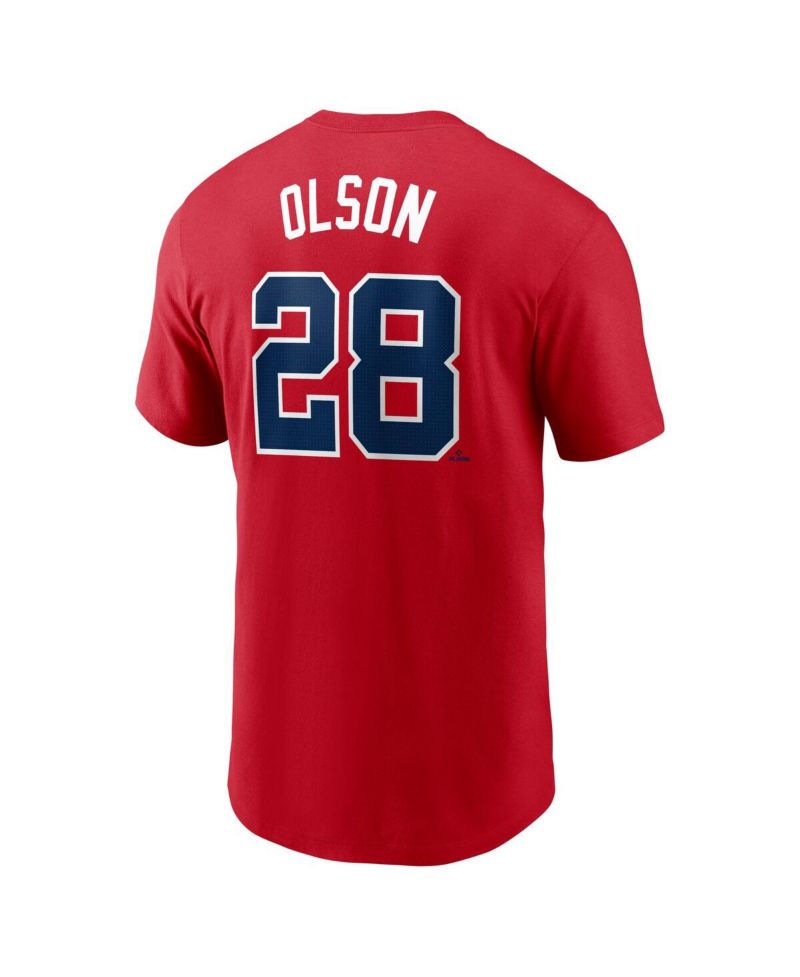Men's Matt Olson Red Atlanta Braves Fuse Name & Number T-Shirt