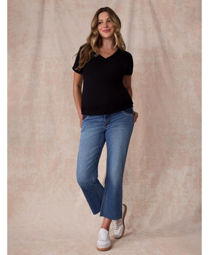 Women's Under the Belly Wide Leg Crop Jeans - Motherhood