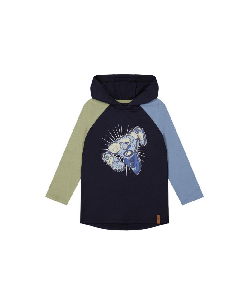 Little Boys 6- 12 Raglan Hooded T-Shirt