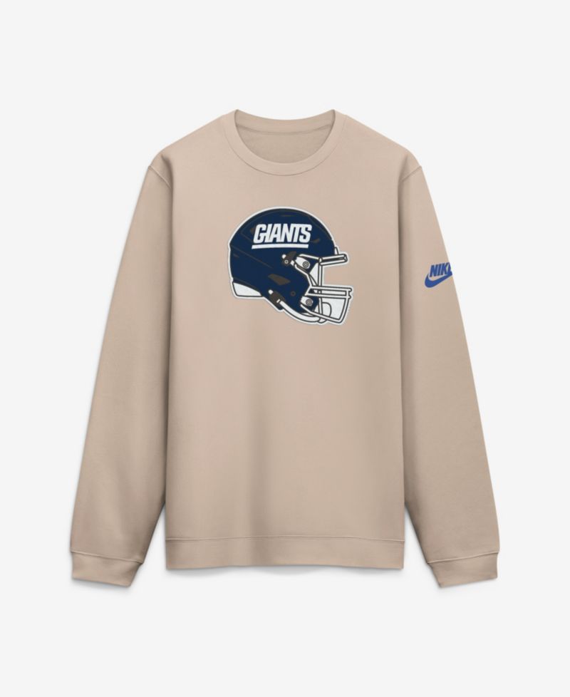 Men's Sand New York Giants I-Formation Rewind Club Crew Sweatshirt