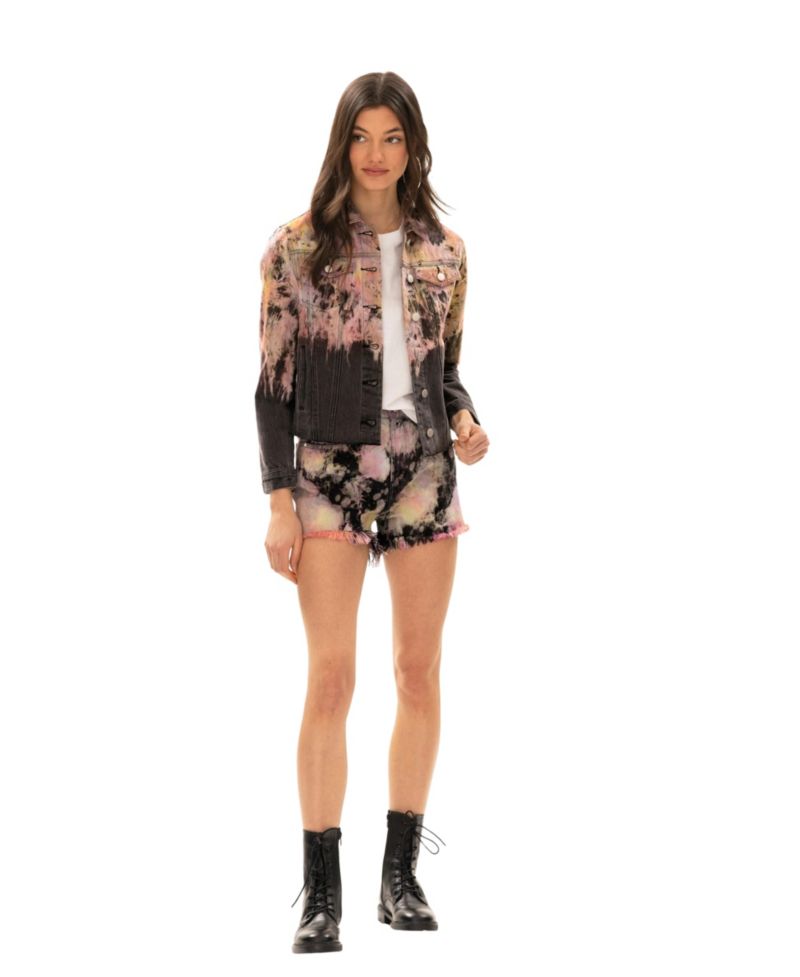 Women's Daria Tie-Dye Cropped Denim Trucker Jacket