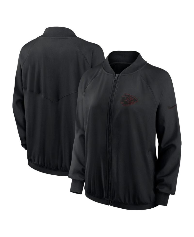 Women's Black Kansas City Chiefs Raglan Full-Zip Jacket