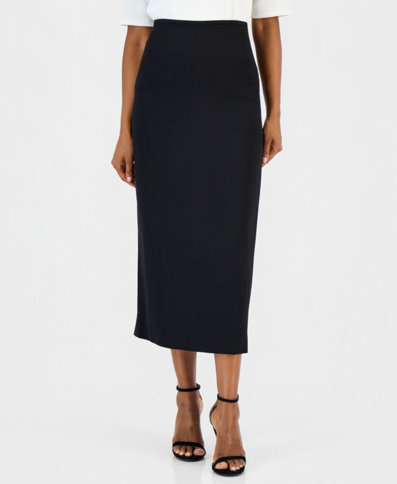 Women's Stretch Crepe Column Midi Skirt