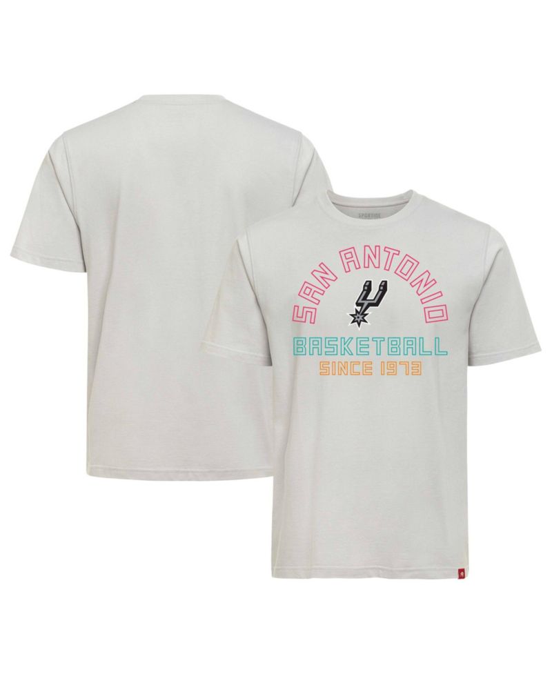 Men's and Women's Silver San Antonio Spurs Outline T-Shirt