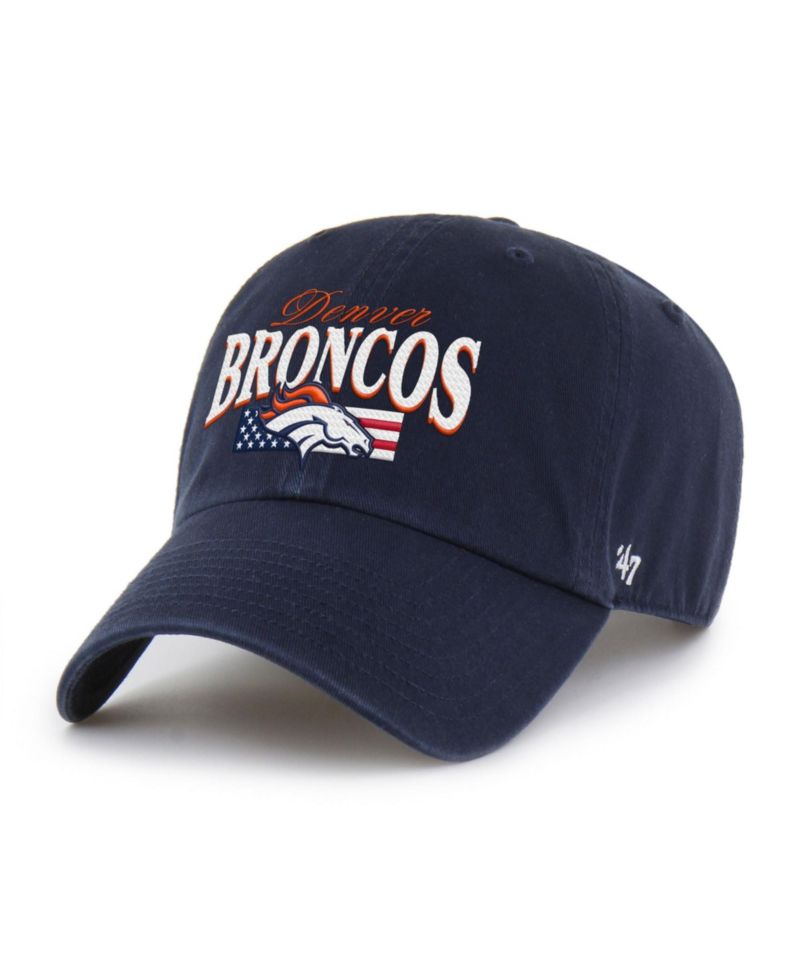 Men's '47 Navy Denver Broncos American Flag Clean Up Adjustable Hat