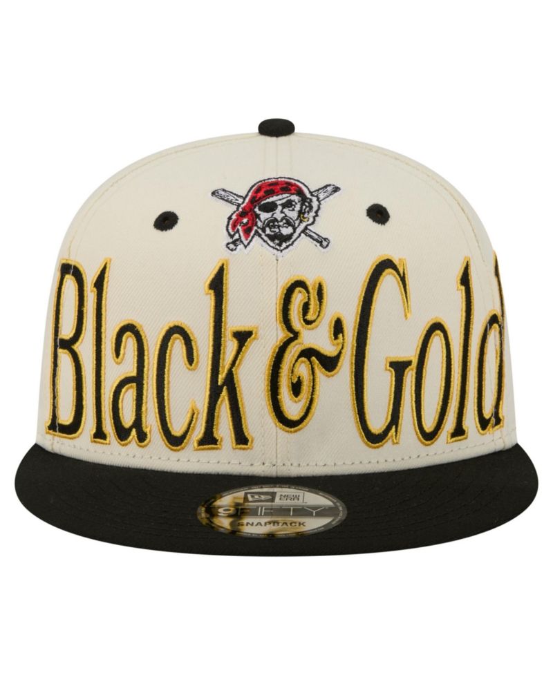 Men's Cream Pittsburgh Pirates Oversized Slogan 9FIFTY Snapback Hat
