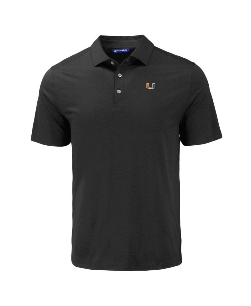 Men's Black Miami Hurricanes Coastline Epic Comfort Eco Polo Shirt