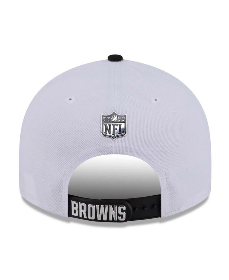 Men's White/Black Cleveland Browns 2026 NFL Draft Pre-Curved 9FIFTY Snapback Hat