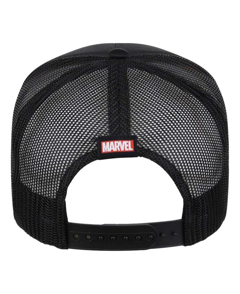 Men's Black Deadpool Big Front Foam Trucker Adjustable Hat
