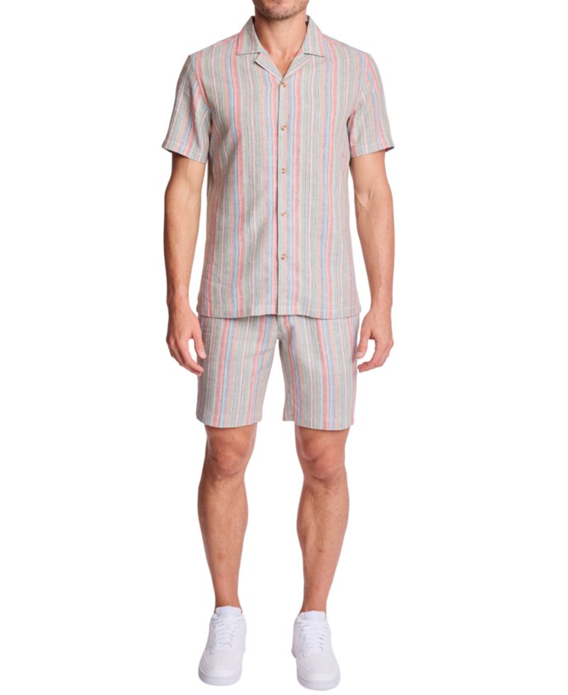 Men's Striped Slim-Fit Shorts