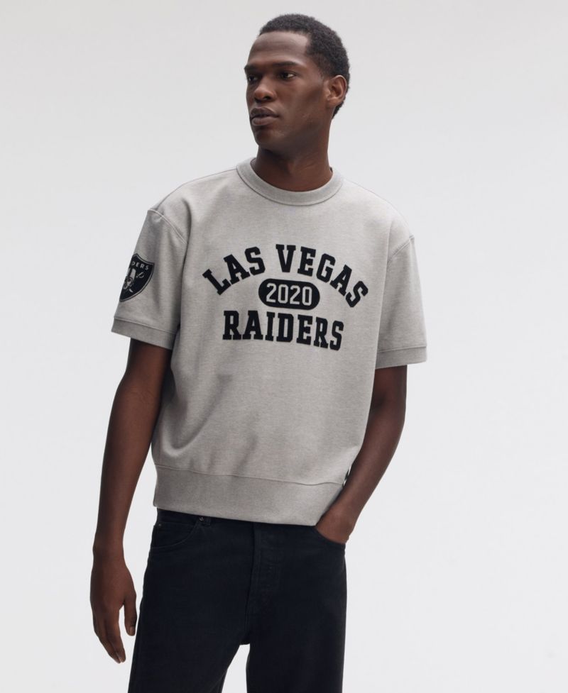 Men's Las Vegas Raiders IconicFleece Short Sleeve Crewneck Sweatshirt