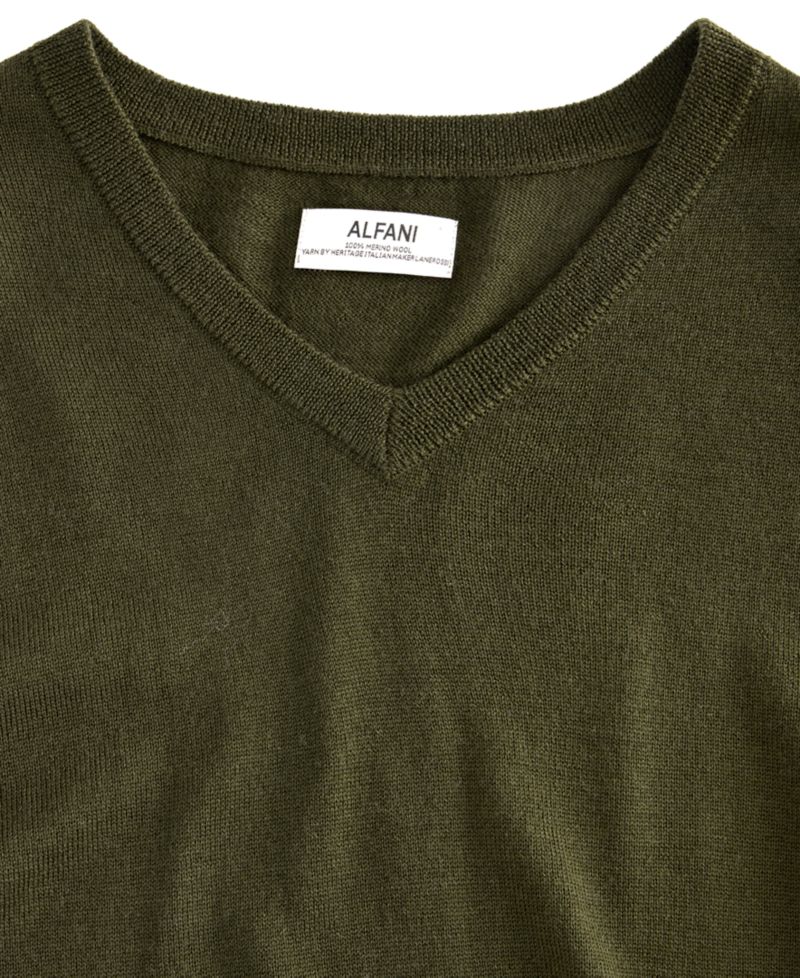 Men's Merino Wool V-Neck Sweater, Macy's Exclusive