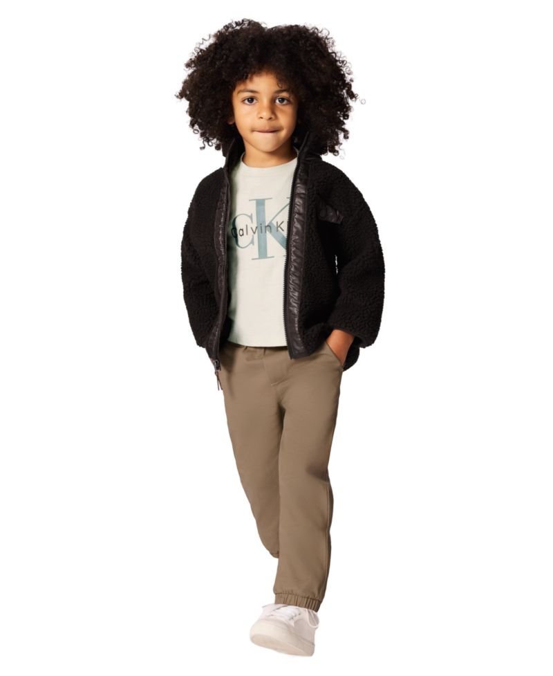 Boys' 2T-7 Berber Shirt Jacket, Long-Sleeve T-Shirt and Joggers, 3-Piece Set