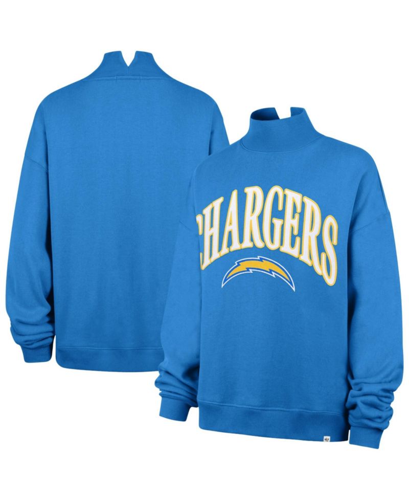 Women's Los Angeles Chargers Vantage Mock Neck Oversized Cropped Sweatshirt