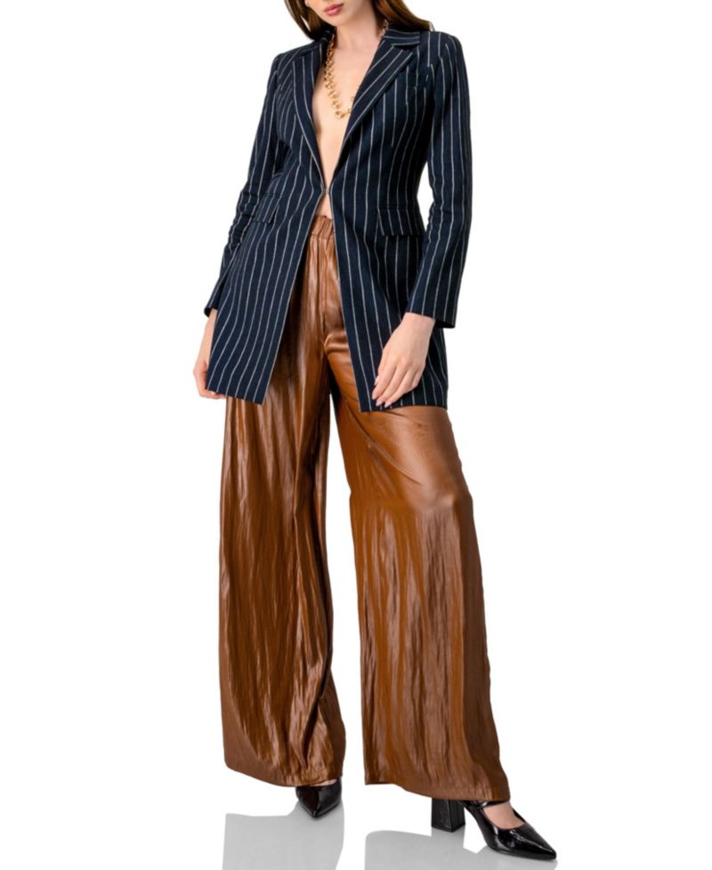 Women's Satin Wide-Leg Trousers