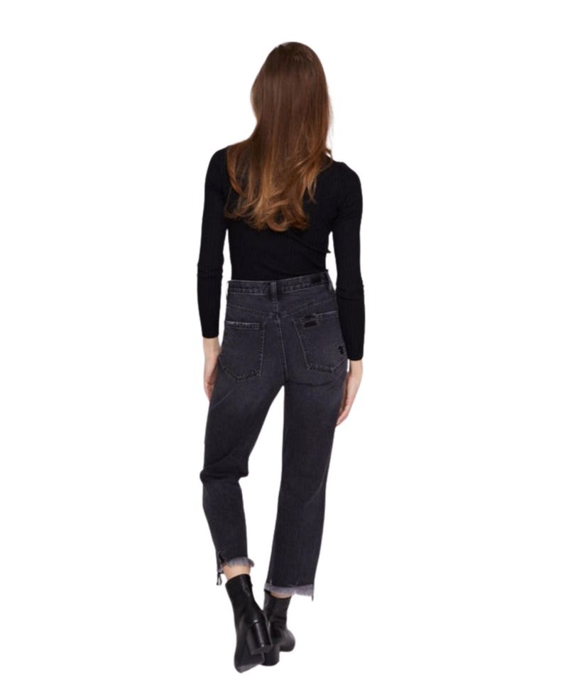Women's Black Stone Paisley Patchwork High-Rise Straight Leg Jeans, 100% Cotton