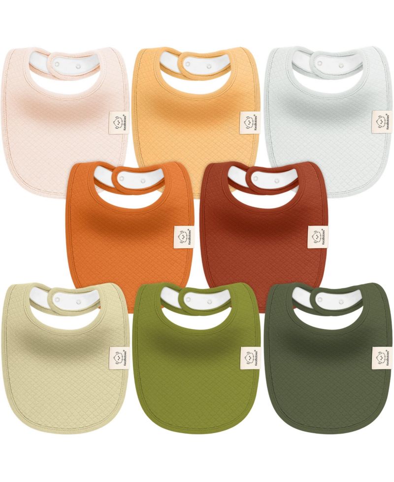 8pk Quin Baby Bibs for Drooling and Teething, Cotton Drool Bibs, Newborn Baby Boys, Baby Girls Bibs