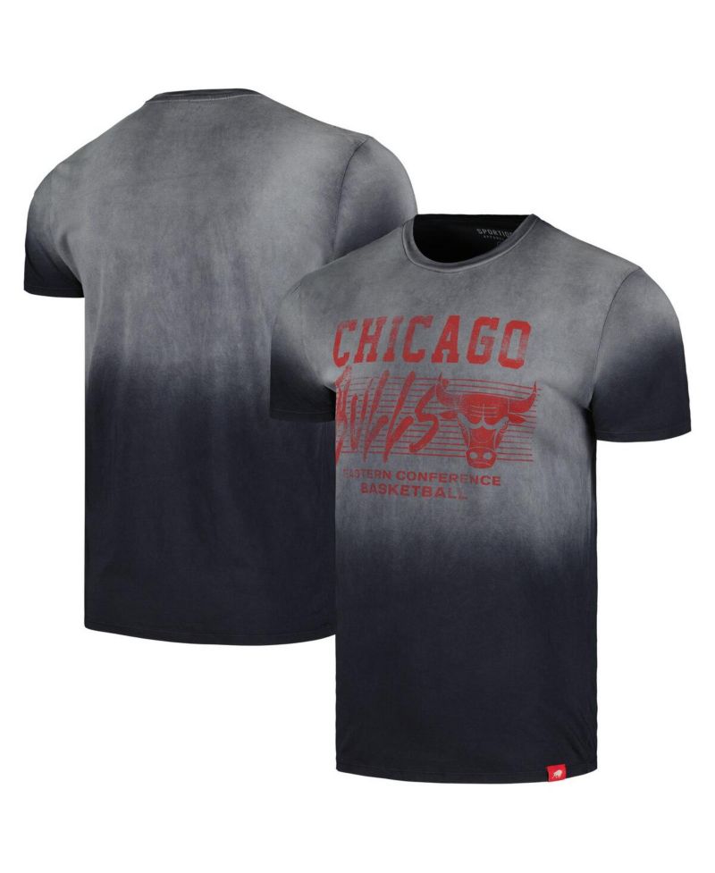 Men's and Women's Black Chicago Bulls Bingham Sun-Fade T-Shirt