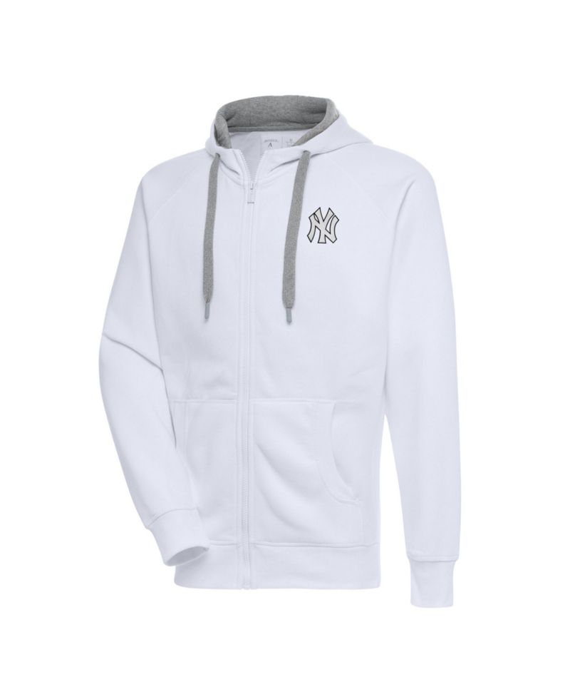 Men's White New York Yankees Metallic Victory Full-Zip Hoodie