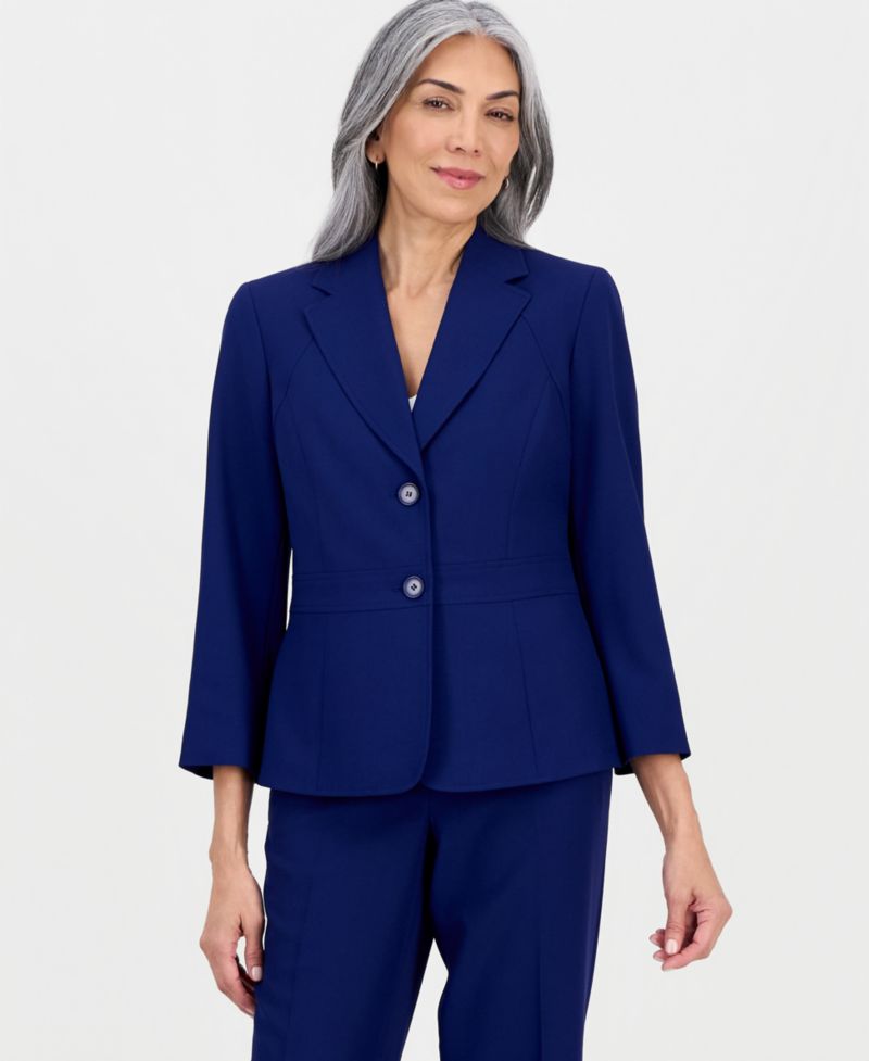 Women's Notch-Lapel Mid-Rise 2 Piece Pantsuit