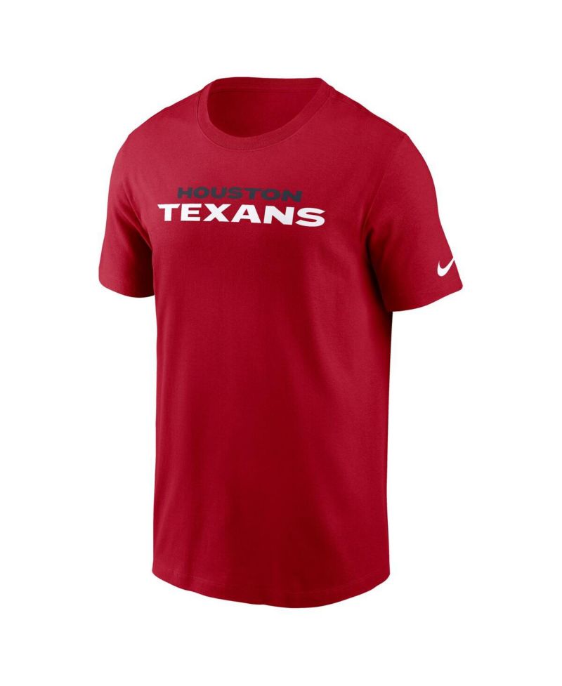 Men's Red Houston Texans Primetime Wordmark Essential T-Shirt