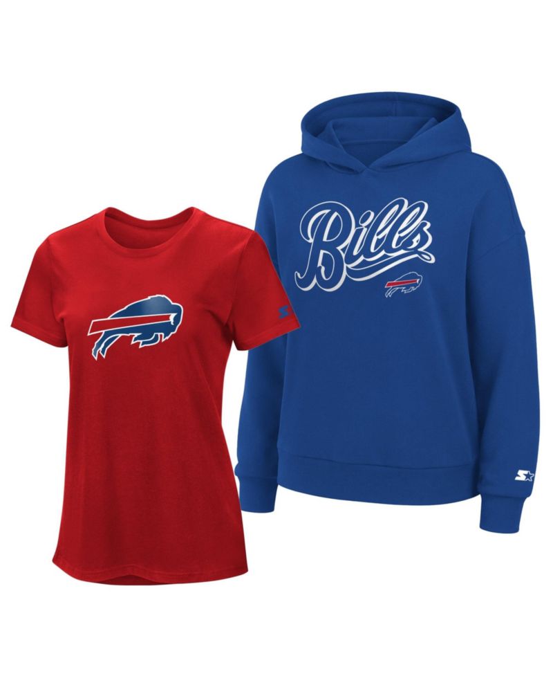 Women's Red/Royal Buffalo Bills Hoodie & T-Shirt Combo Pack