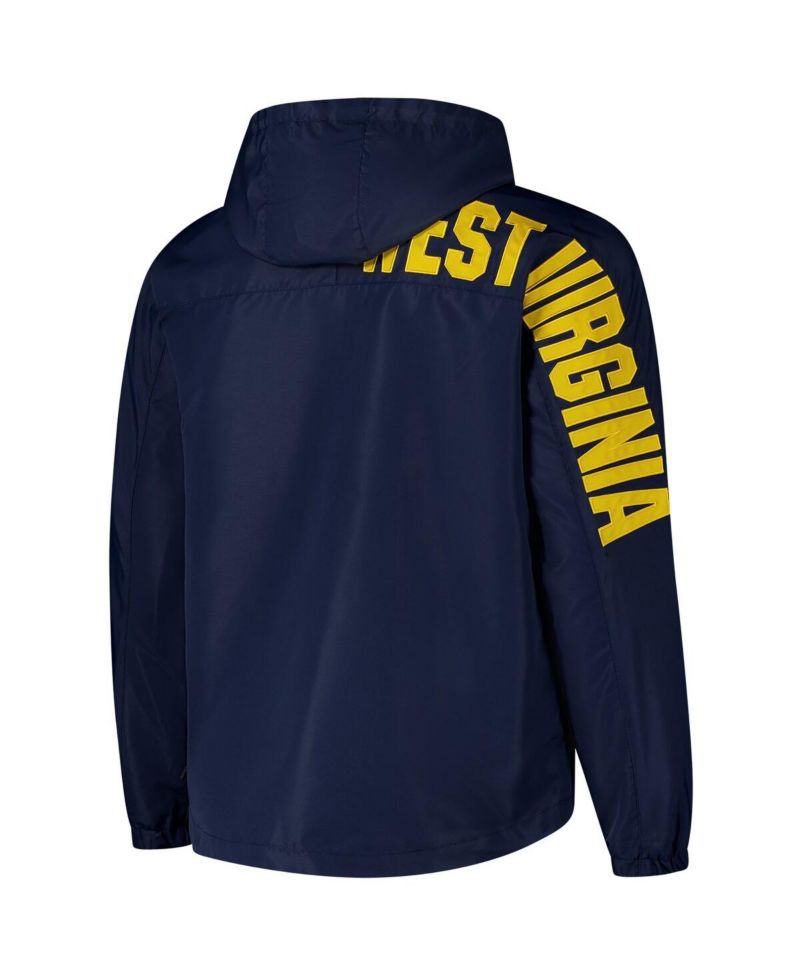 Men's Navy West Virginia Mountaineers Reloaded Anorak Half-Zip Jacket