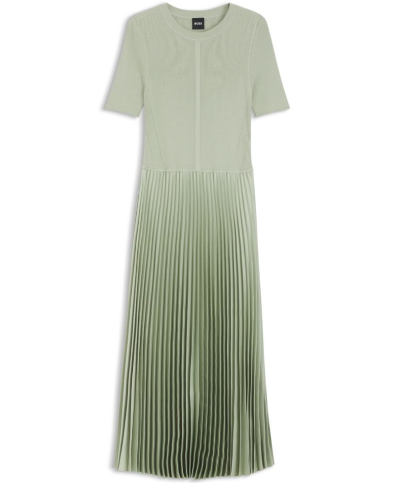BOSS by Women's Regular-Fit Pliss&eacute; Skirt Dress