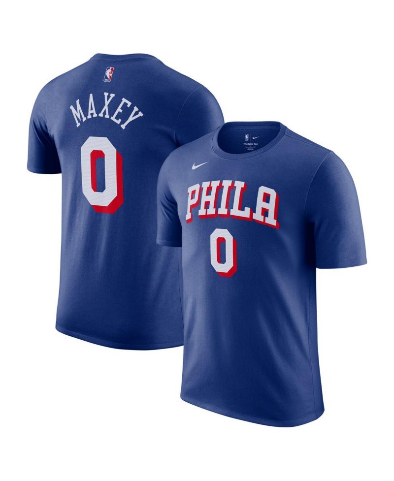 Men's Tyrese Maxey Royal Philadelphia 76ers Icon Edition Name & Number T-Shirt