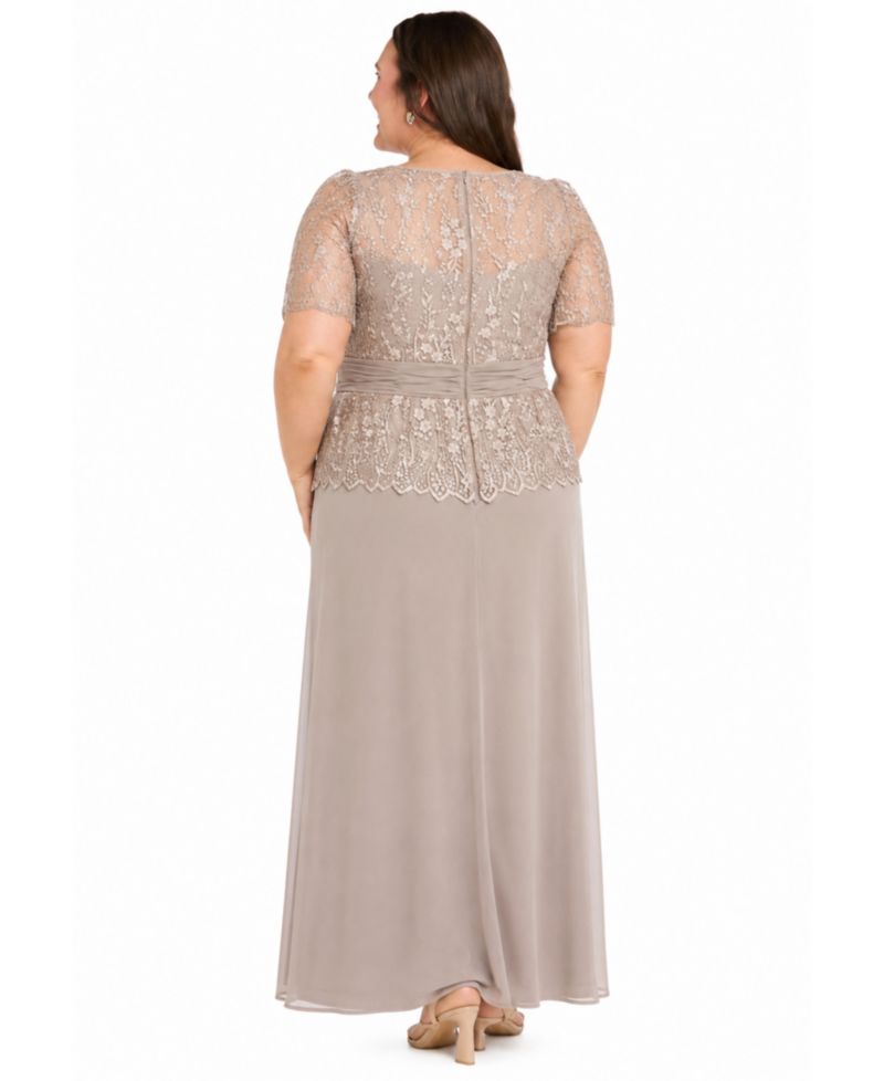Plus Size Lace Bodice Gown
