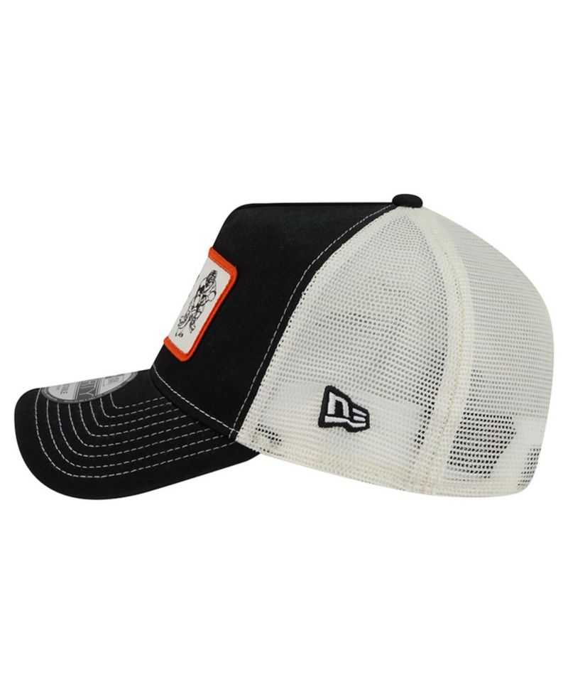 Men's Black/White Philadelphia Flyers Skater Patch A-Frame 9FORTY Adjustable Trucker Hat