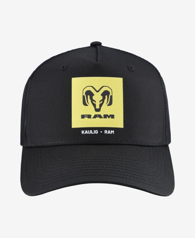 Men's and Women's x Ram Black Square Trucker Adjustable Hat